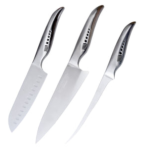 סט סכינים מסדרת שארק 3 יחידות - כסף