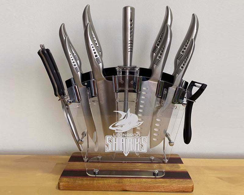 סט סכינים מסדרת שארק 12 יחידות - כסף