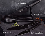 סט סכינים מסדרת כריש 4 יחידות - שחור